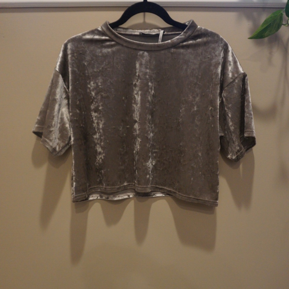 Crushed Velvet Crop Top